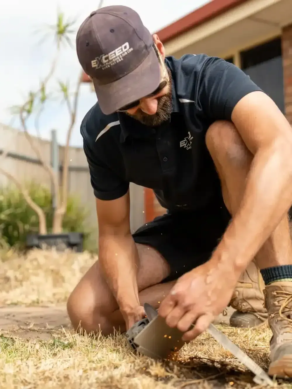 A Plympton plumber at work on a job